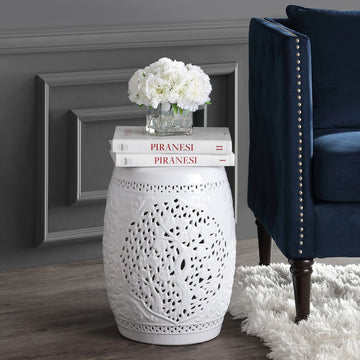 Tree of Life 18" Ceramic Garden Stool - JONATHAN Y